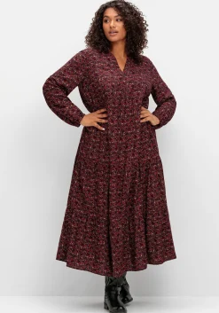 Gestuftes Maxikleid mit Alloverprint<sheego Fashion
