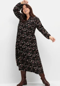 Gestuftes Maxikleid mit Alloverprint<sheego Fashion