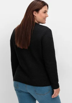 Grobstrickjacke mit Stehkragen und Taschen<sheego Outlet