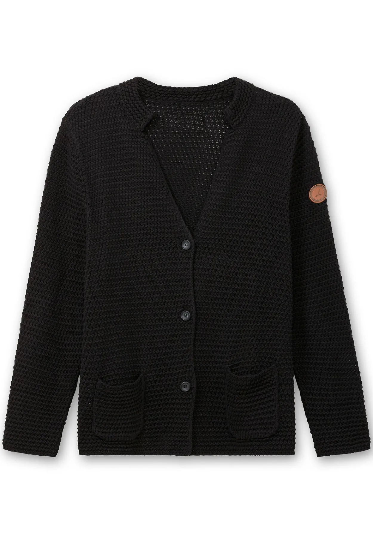 Grobstrickjacke mit Stehkragen und Taschen<sheego Outlet