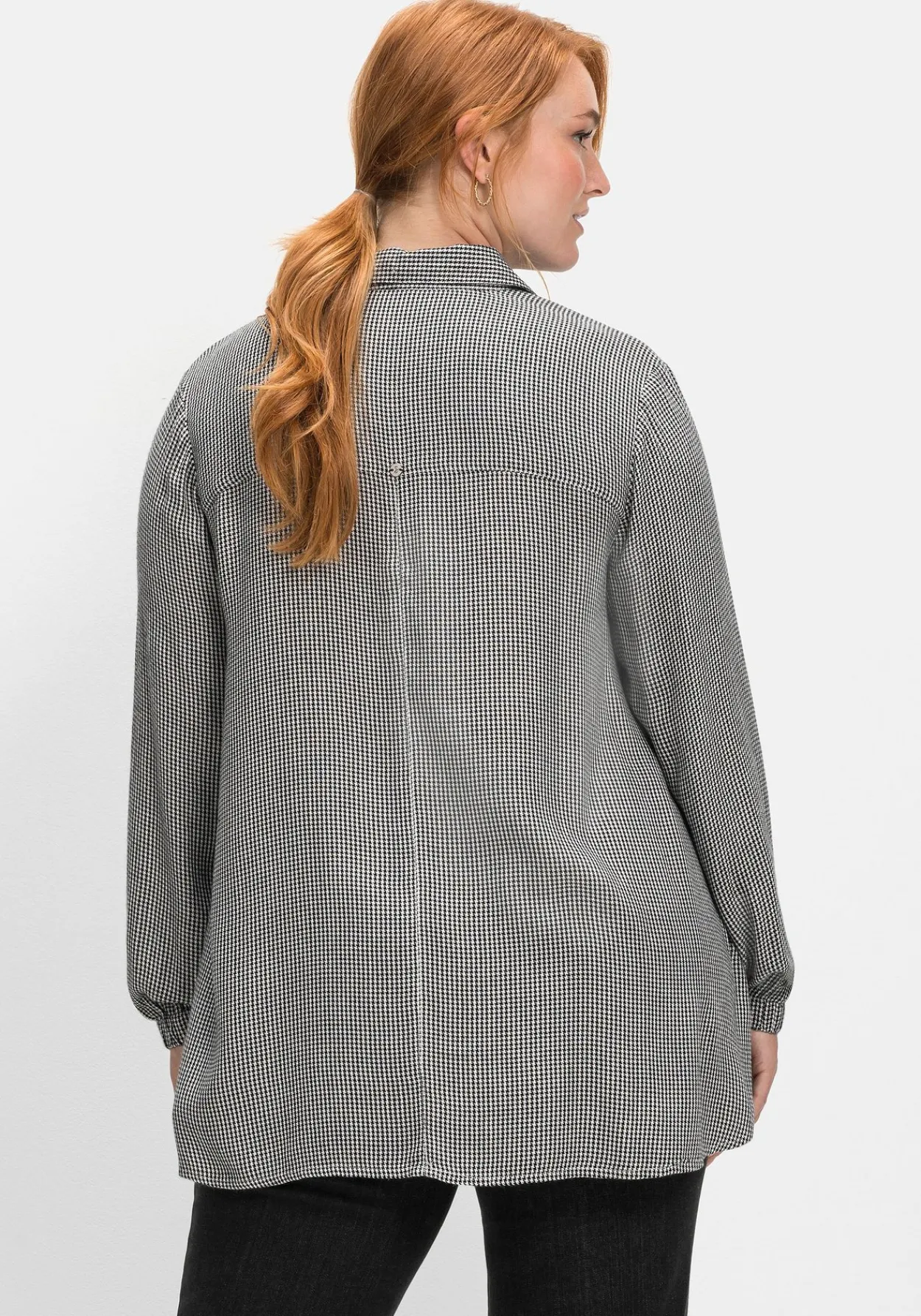 Hemdbluse im Pepitamuster, aus Viskose<sheego Outlet