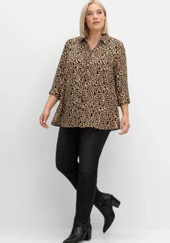 Hemdbluse mit Animalprint, in leichter A-Linie<sheego Discount