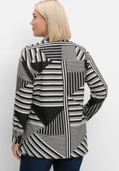 Hemdbluse mit grafischem Patchwork-Druck<sheego Clearance