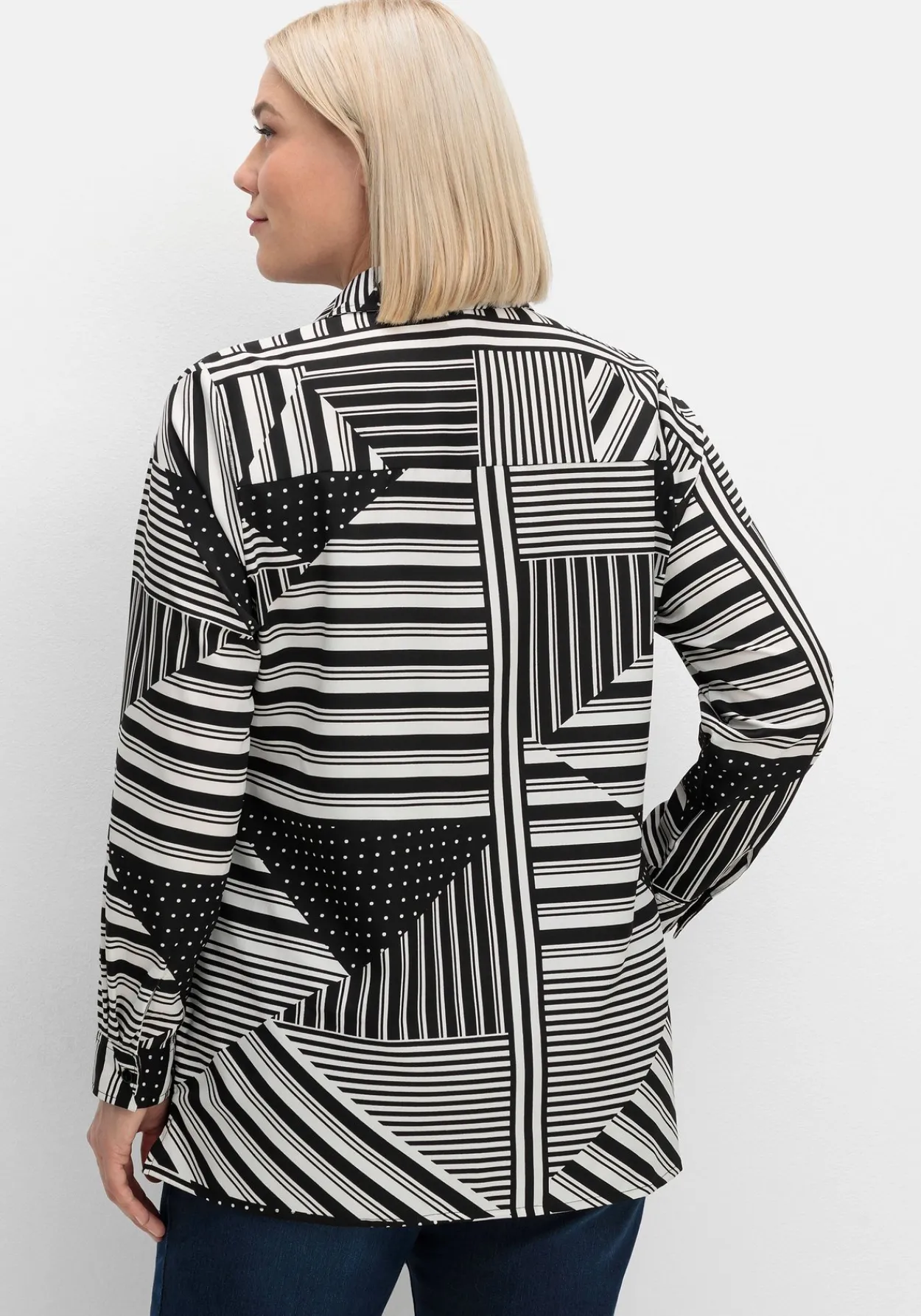 Hemdbluse mit grafischem Patchwork-Druck<sheego Clearance