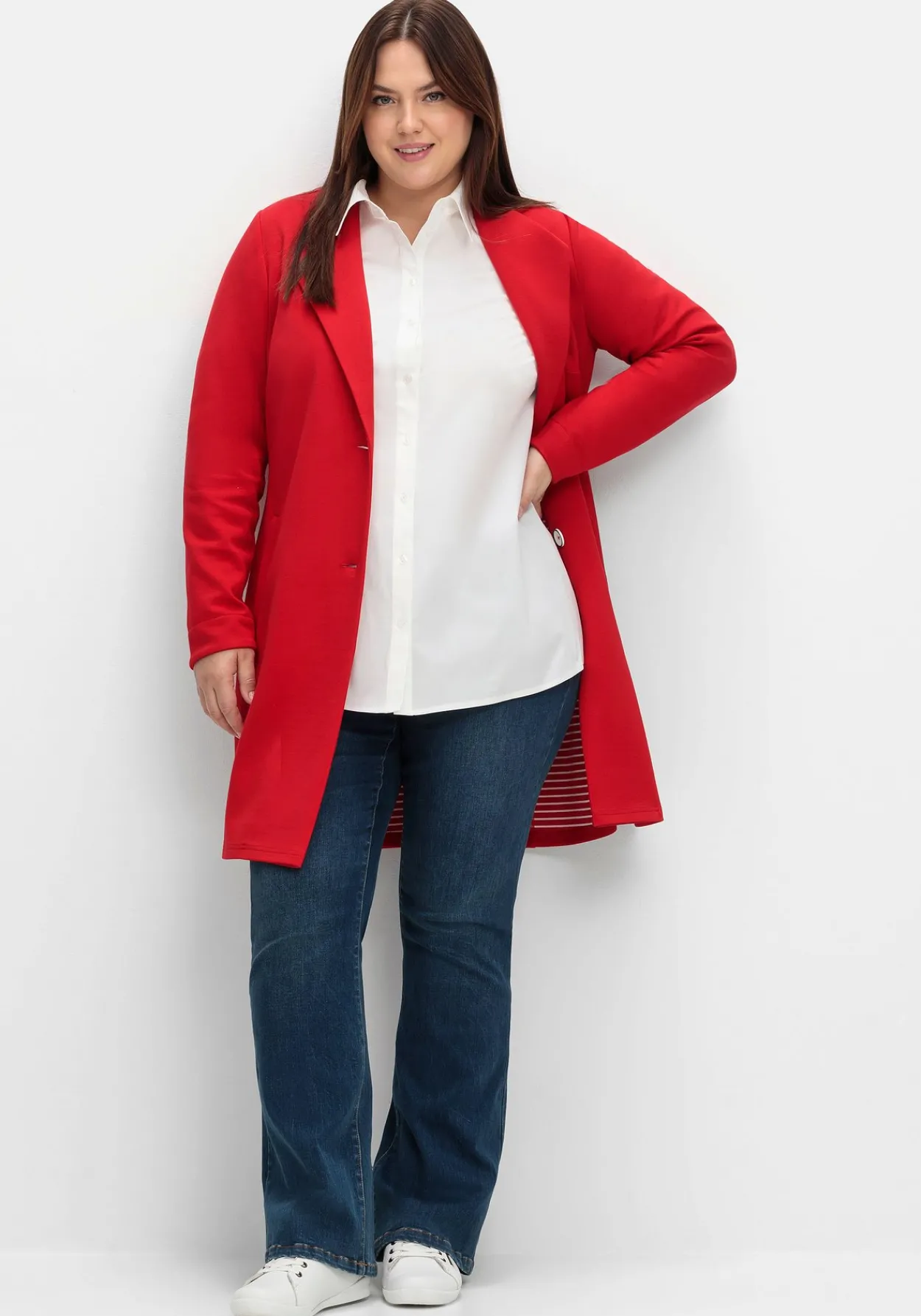 Hemdbluse mit Krempelärmeln, in leichter A-Linie<sheego Fashion
