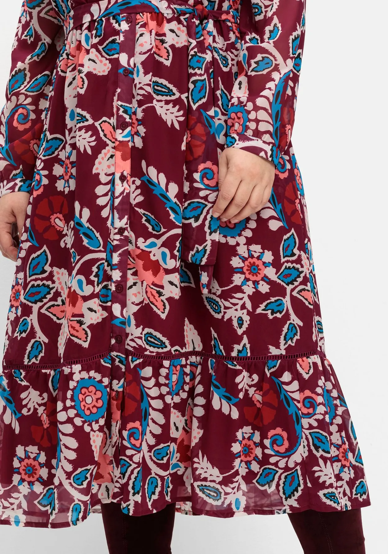 Hemdblusenkleid aus Chiffon, mit Blumendruck<sheego by Joe Browns Sale