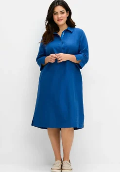 Hemdblusenkleid aus Leinen-Viskose-Mix<sheego Outlet