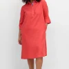 Hemdblusenkleid aus Leinen-Viskose-Mix<sheego Online