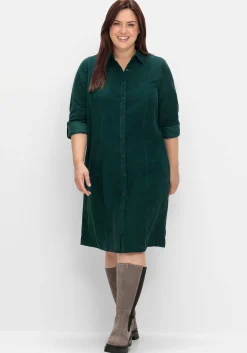 Hemdblusenkleid aus weichem Cord<sheego Outlet