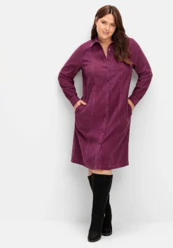 Hemdblusenkleid aus weichem Cord<sheego Sale