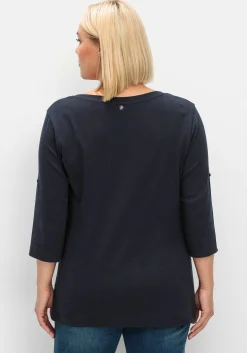 Henleyshirt mit 3/4-langen Krempelärmeln<sheego Sale