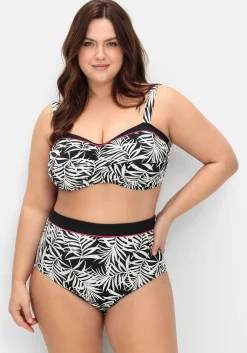 Hohe Bikinihose mit Blätterprint und Shaping-Effekt<sheego Hot