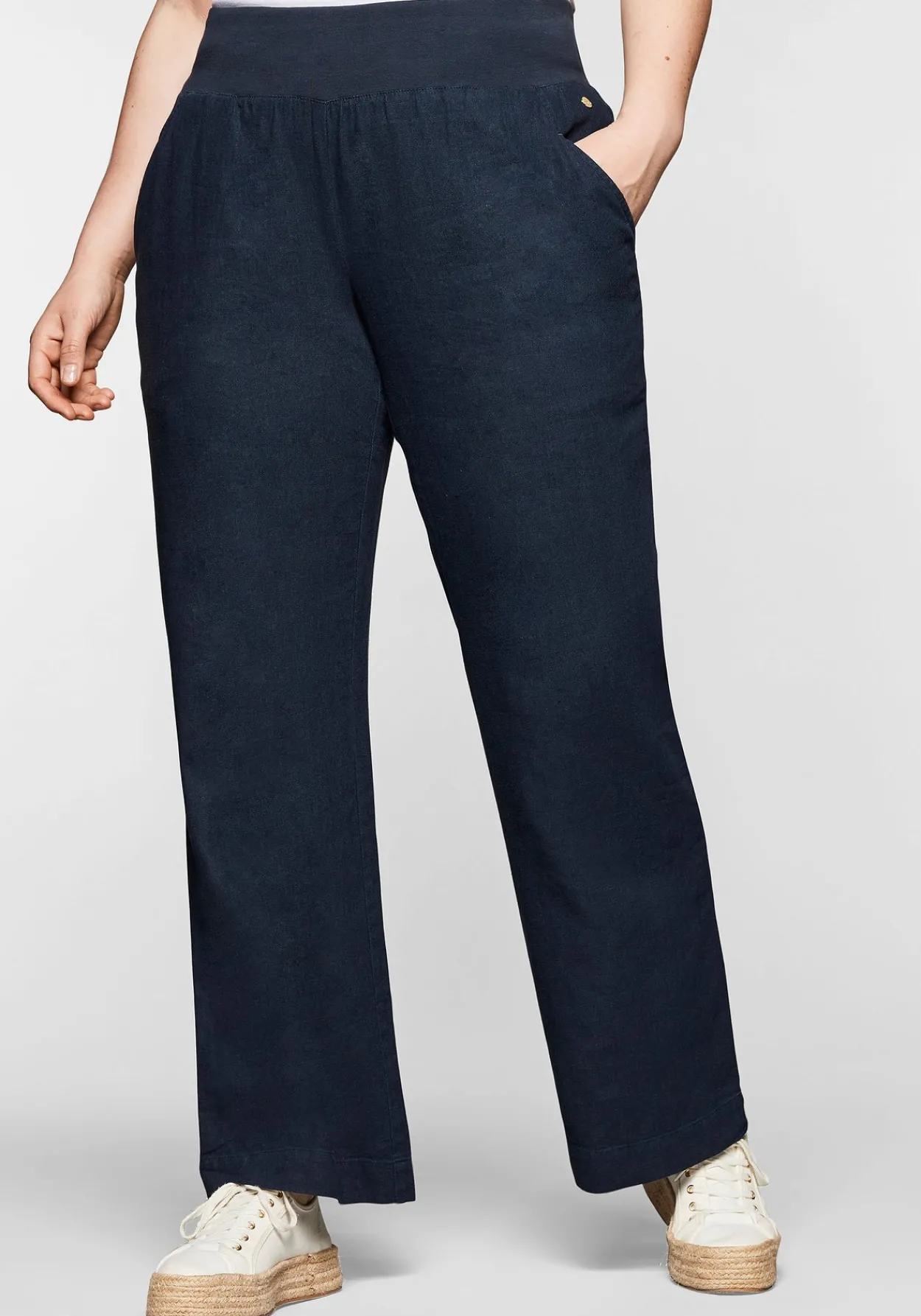 Hose im Curvy-Schnitt ELLA aus Leinen-Viskose-Mix<sheego Outlet