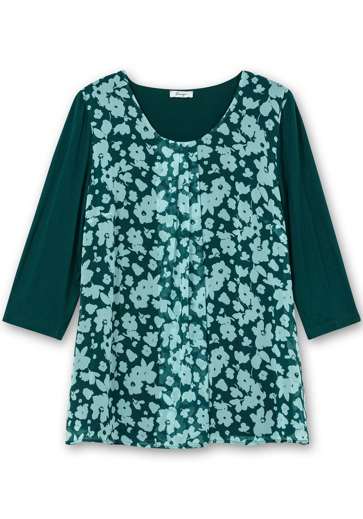 2-in-1-Blusenshirt mit bedrucktem Chiffon<sheego New