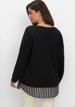 2-in-1-Langarmshirt mit Ansatz aus Blusenstoff<sheego New
