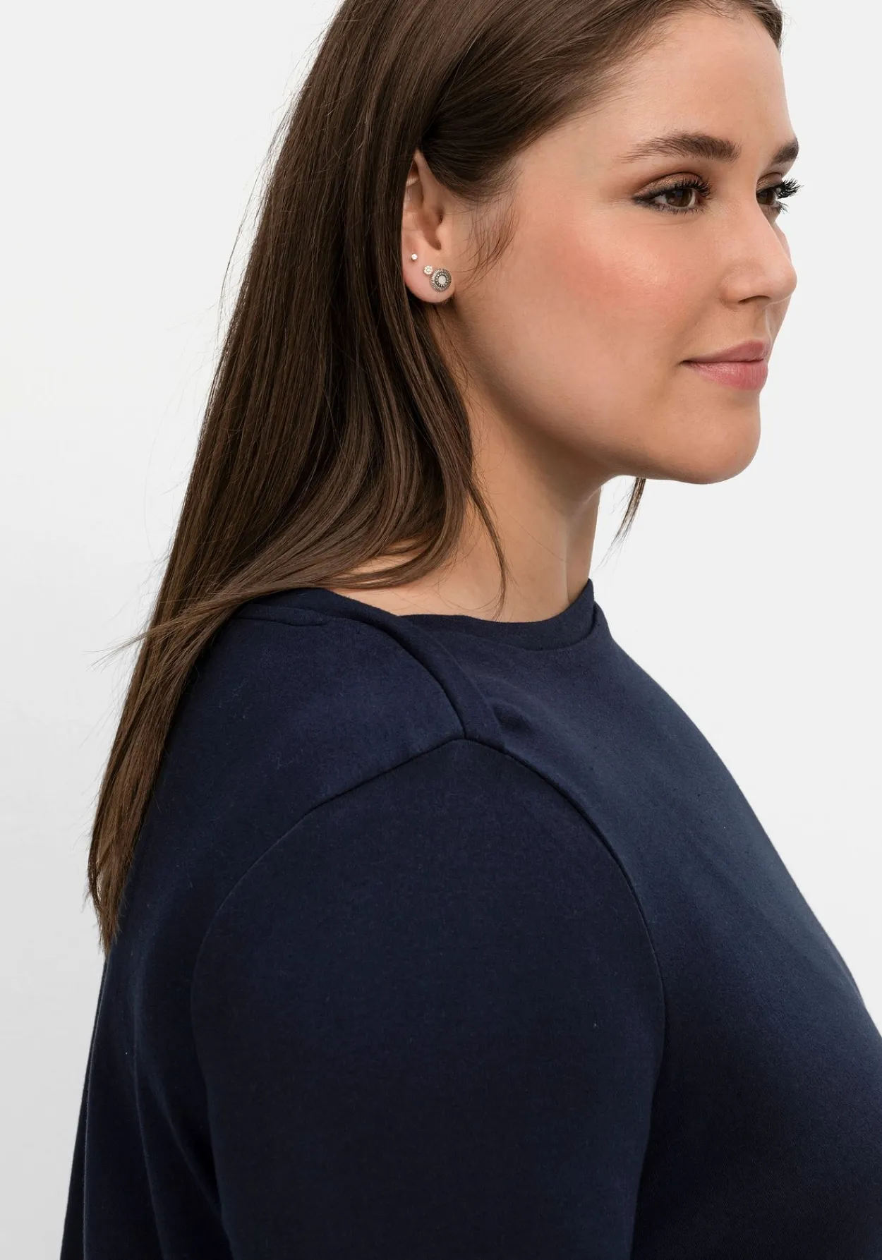 2-in-1-Langarmshirt mit Ansatz aus Blusenstoff<sheego Fashion