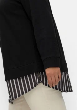 2-in-1-Langarmshirt mit Ansatz aus Blusenstoff<sheego New