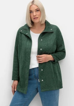 Jacke aus meliertem Strickfleece<sheego Clearance