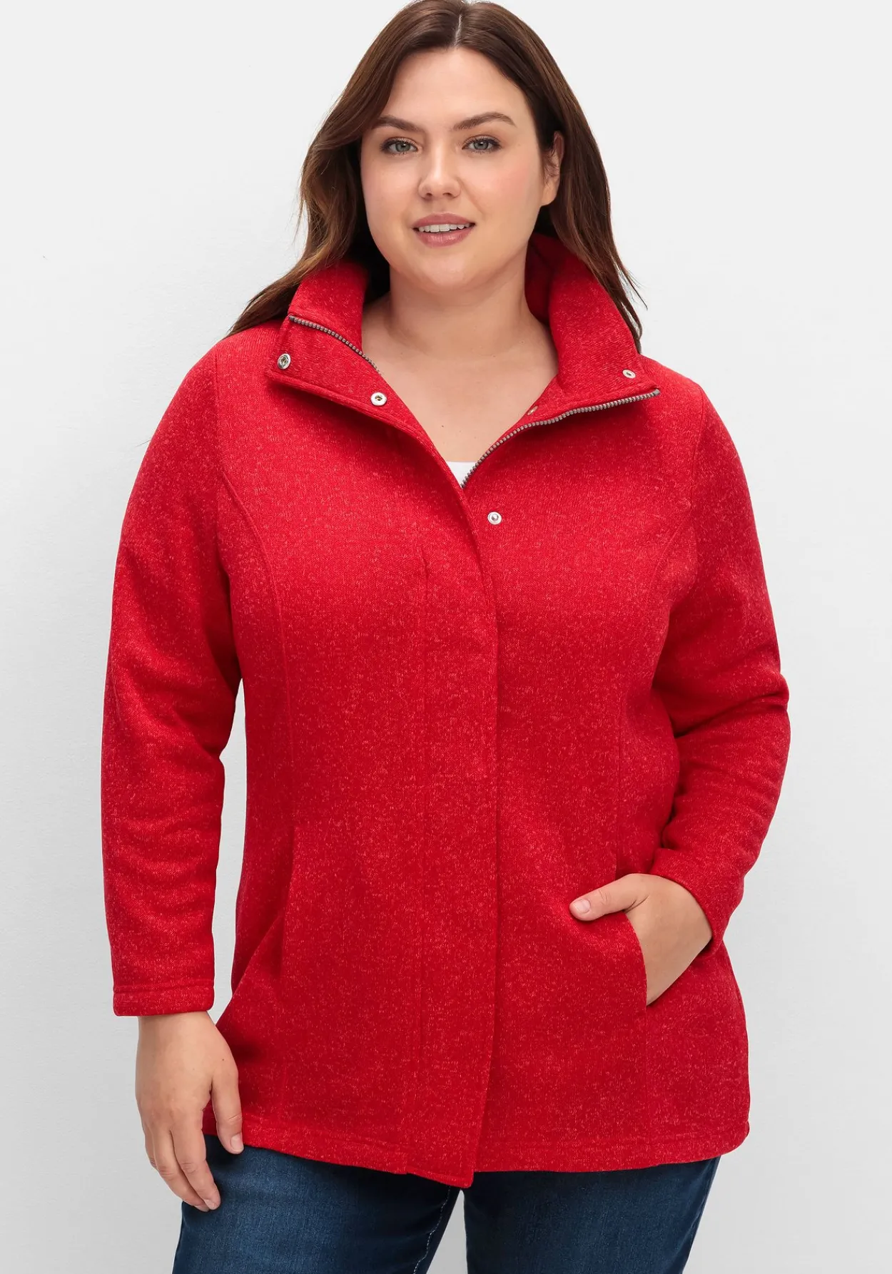 Jacke aus meliertem Strickfleece<sheego Best