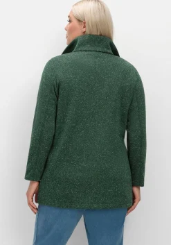 Jacke aus meliertem Strickfleece<sheego Clearance