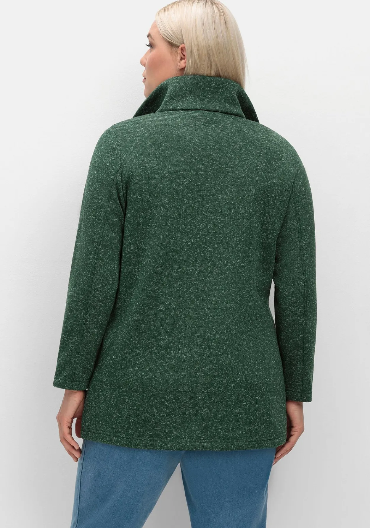 Jacke aus meliertem Strickfleece<sheego Clearance
