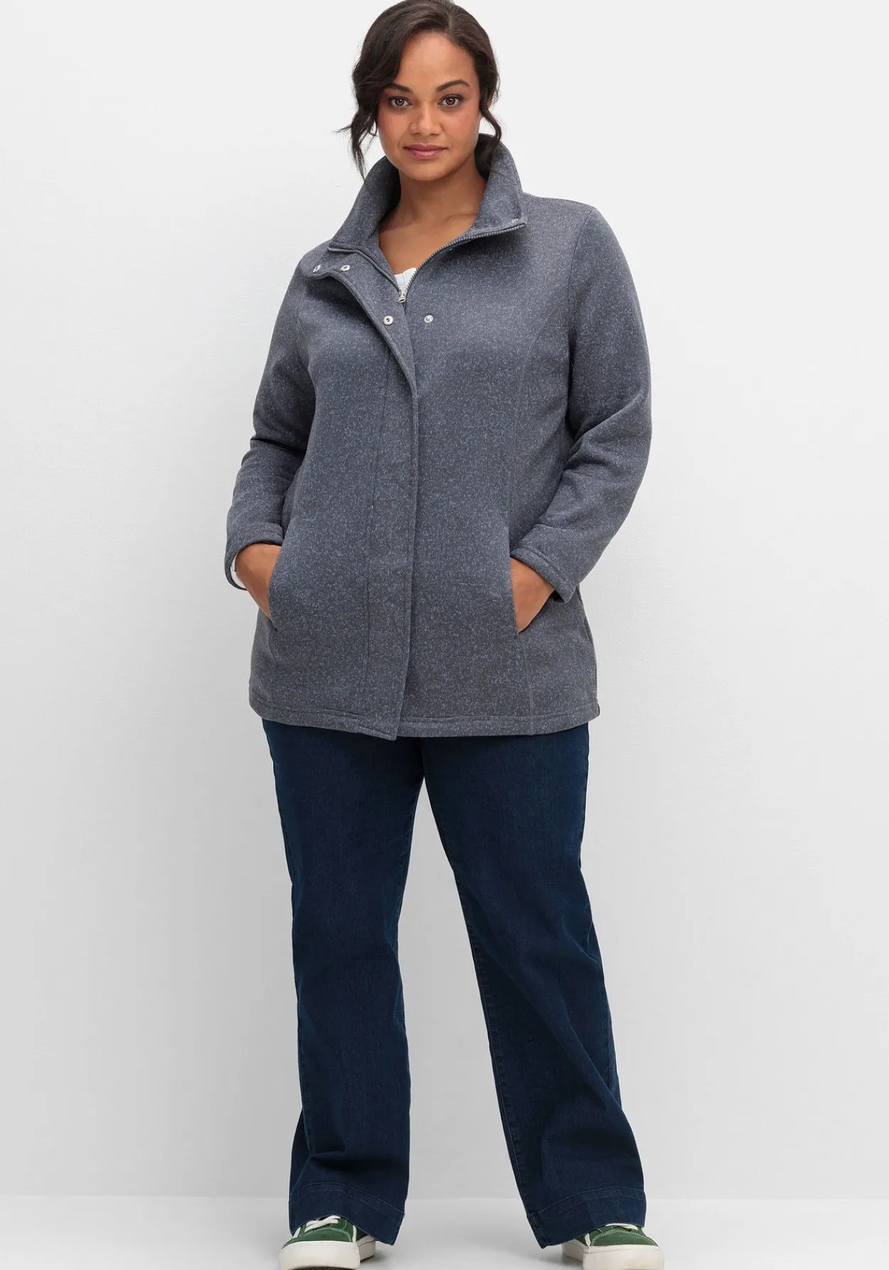 Jacke aus meliertem Strickfleece<sheego Best