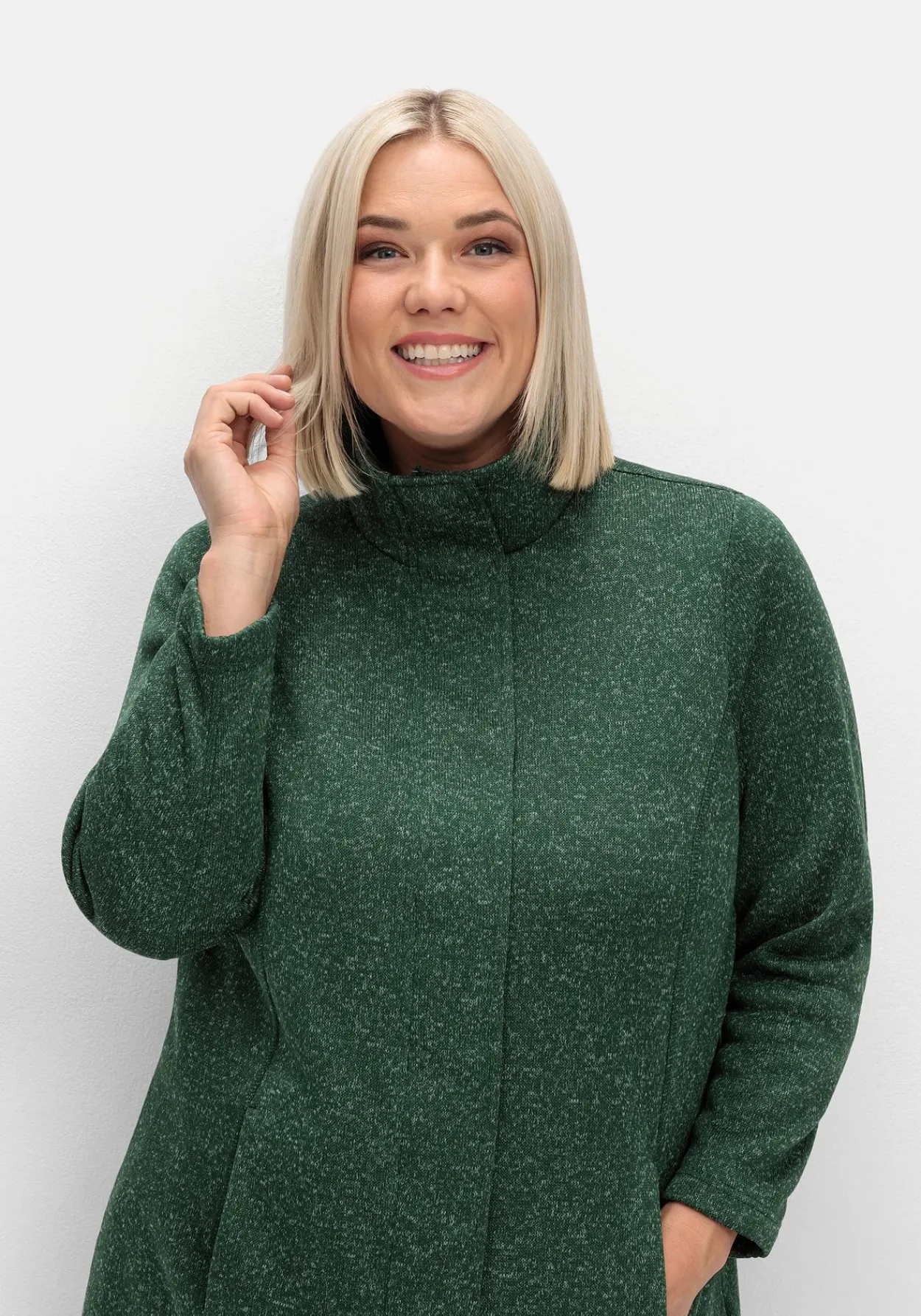 Jacke aus meliertem Strickfleece<sheego Clearance