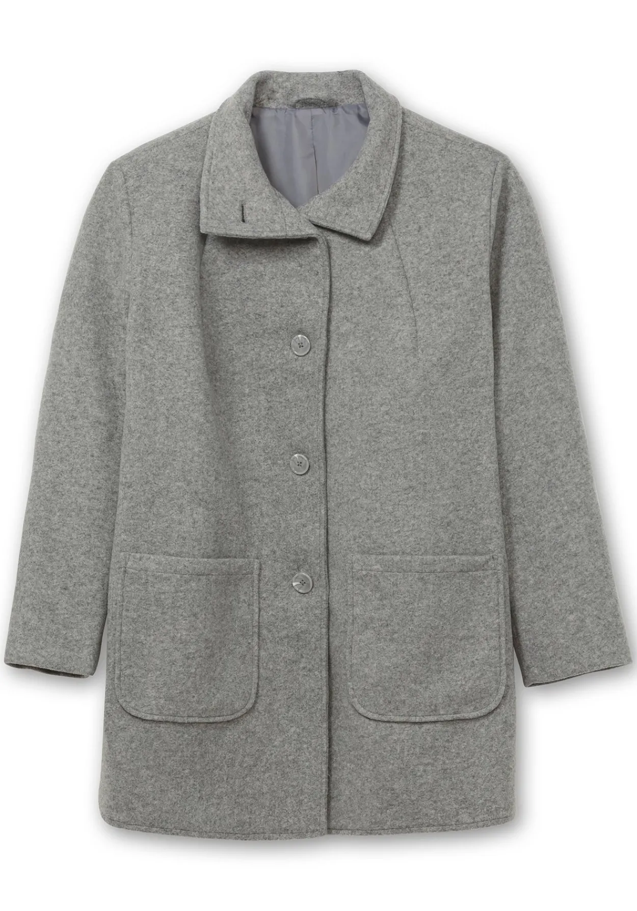 Jacke in Woll-Optik, mit abgerundeten Seitenschlitzen<sheego Clearance