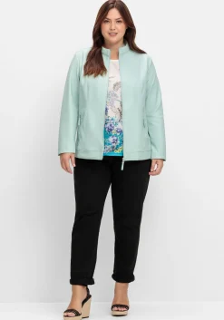 Jacke mit Stehkragen, aus Lederimitat<sheego Online