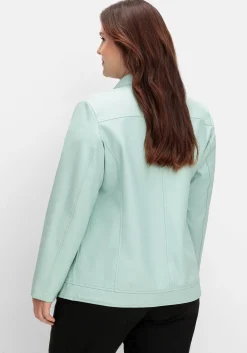 Jacke mit Stehkragen, aus Lederimitat<sheego Online
