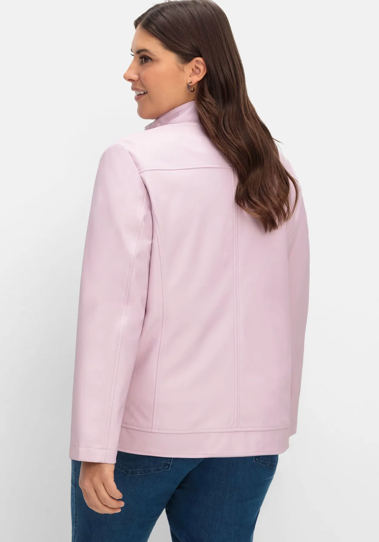 Jacke mit Stehkragen, aus Lederimitat<sheego Clearance