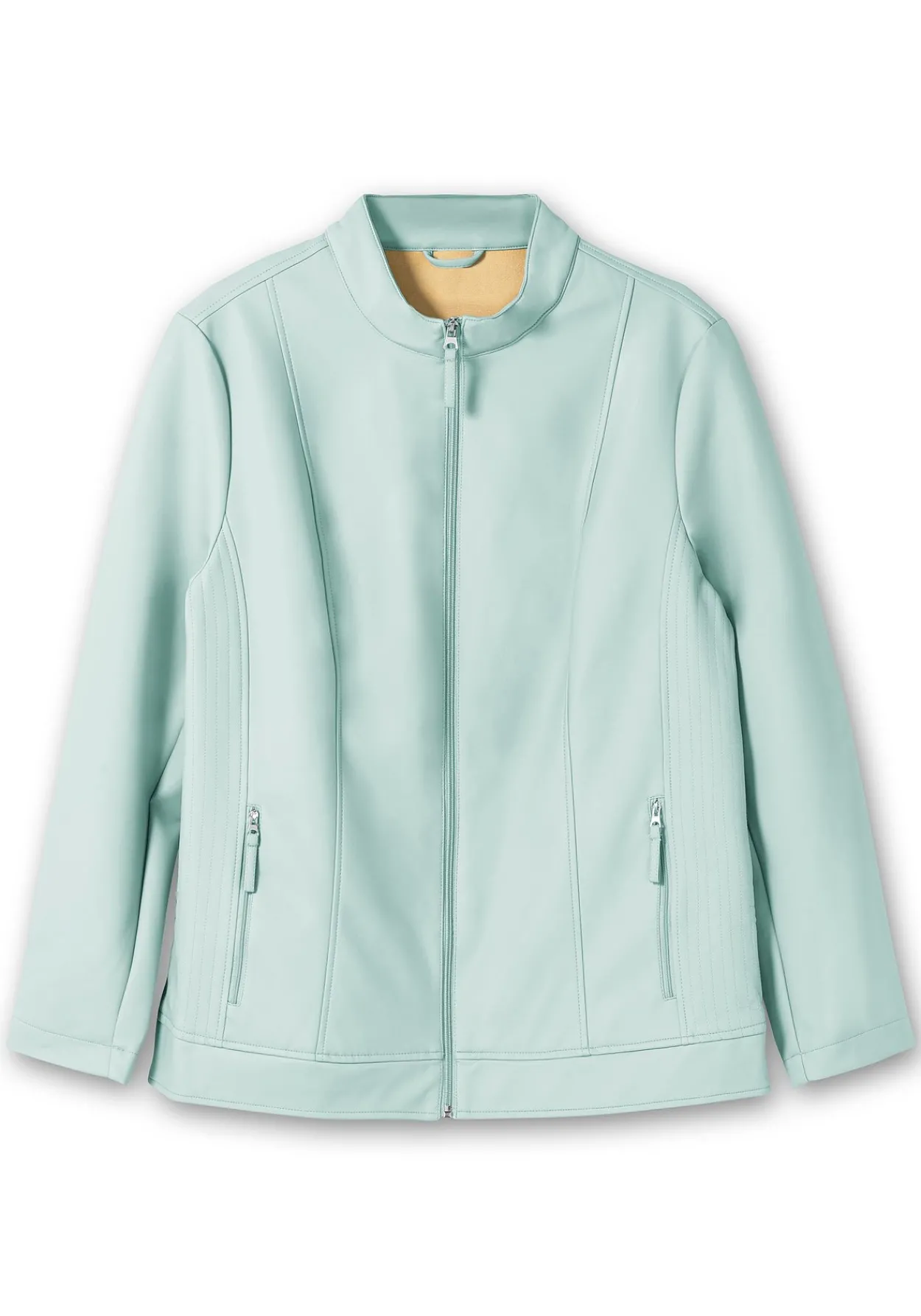 Jacke mit Stehkragen, aus Lederimitat<sheego Online