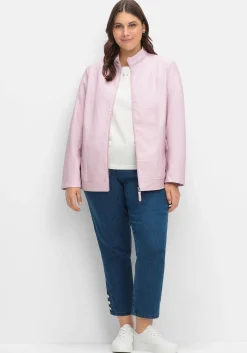 Jacke mit Stehkragen, aus Lederimitat<sheego Clearance