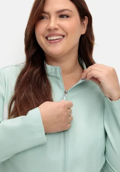 Jacke mit Stehkragen, aus Lederimitat<sheego Online
