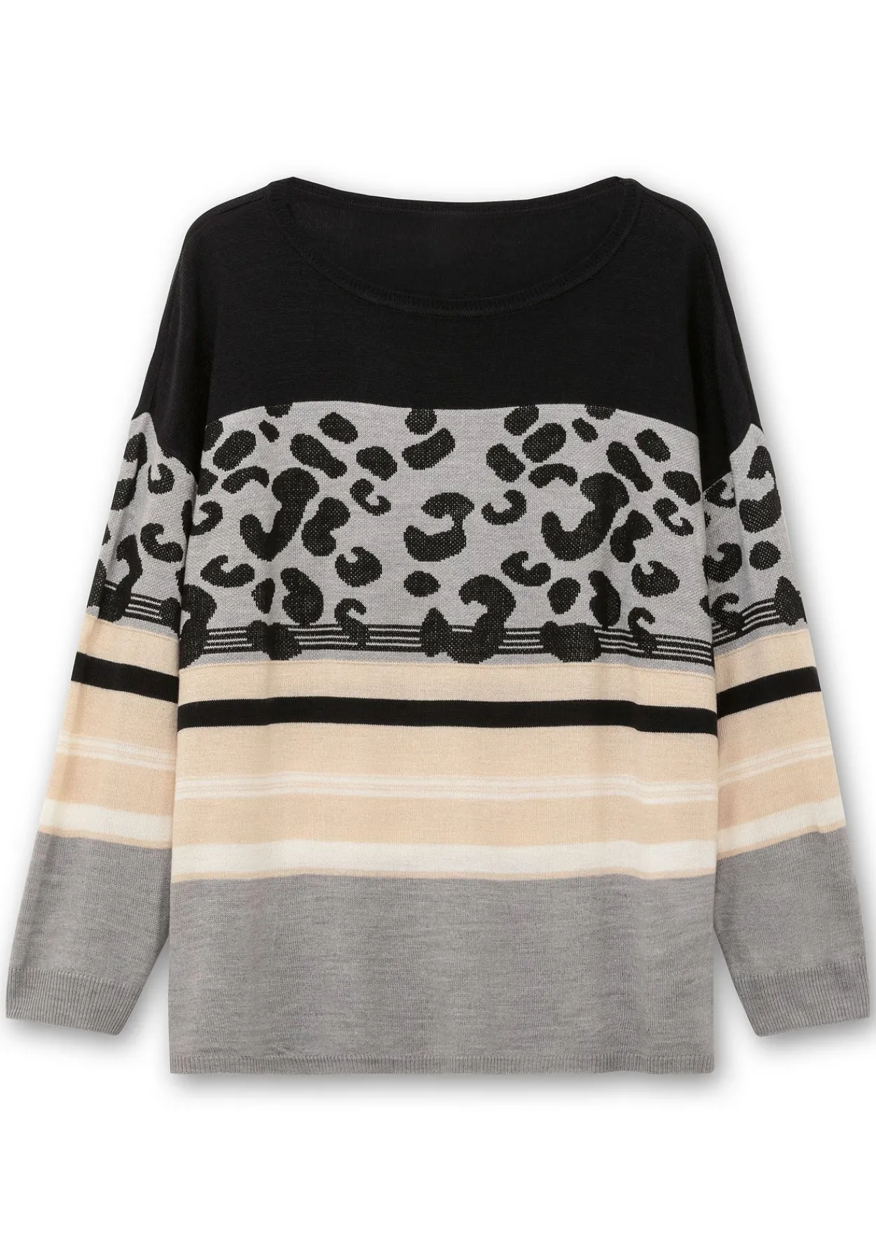Jacquard-Pullover im Mustermix, mit Animalprint<sheego Outlet