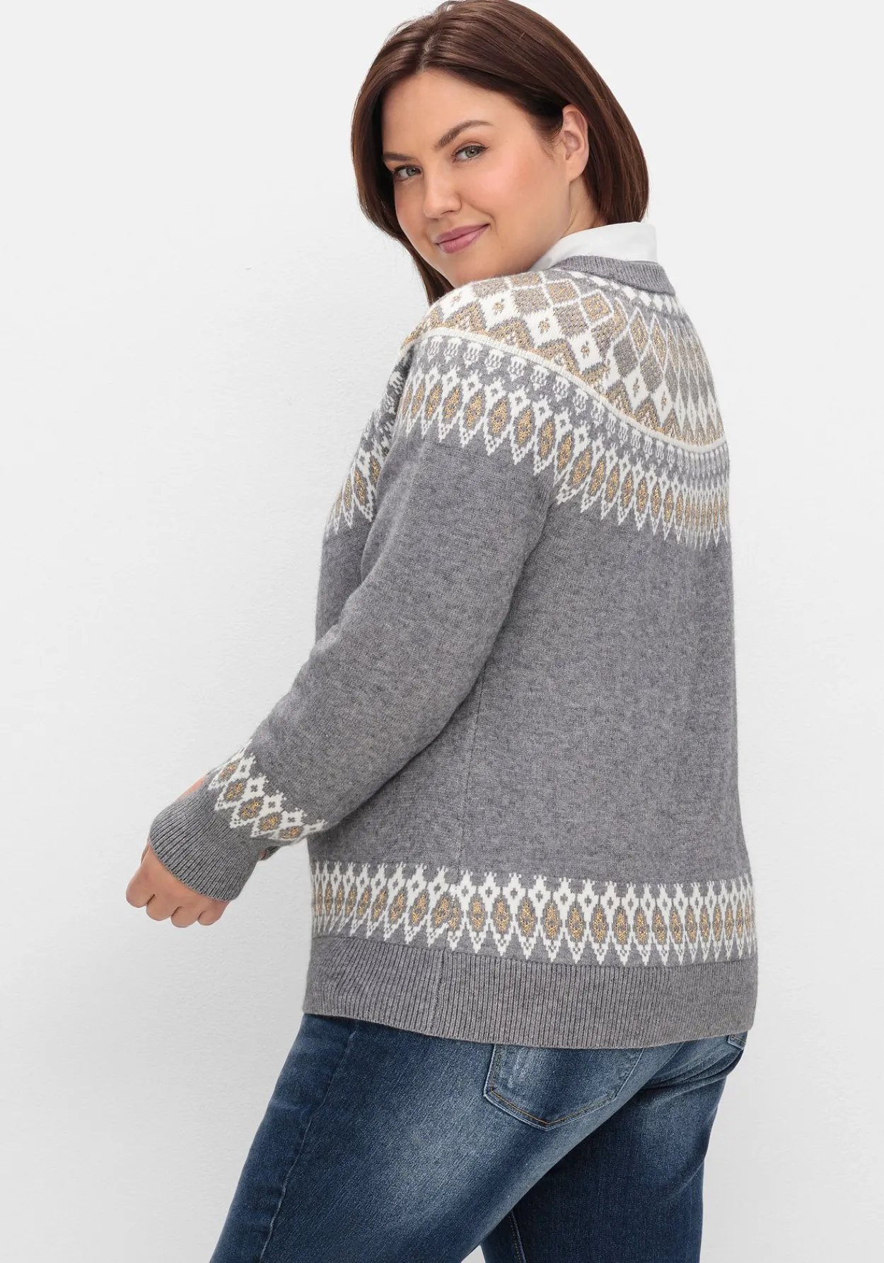 Jacquardpullover mit Norwegermuster<sheego by Joe Browns Fashion