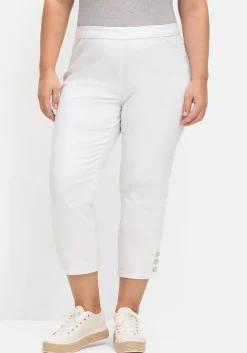 7/8-Jeans mit Schlupfbund und Knöpfen am Saum<sheego Online