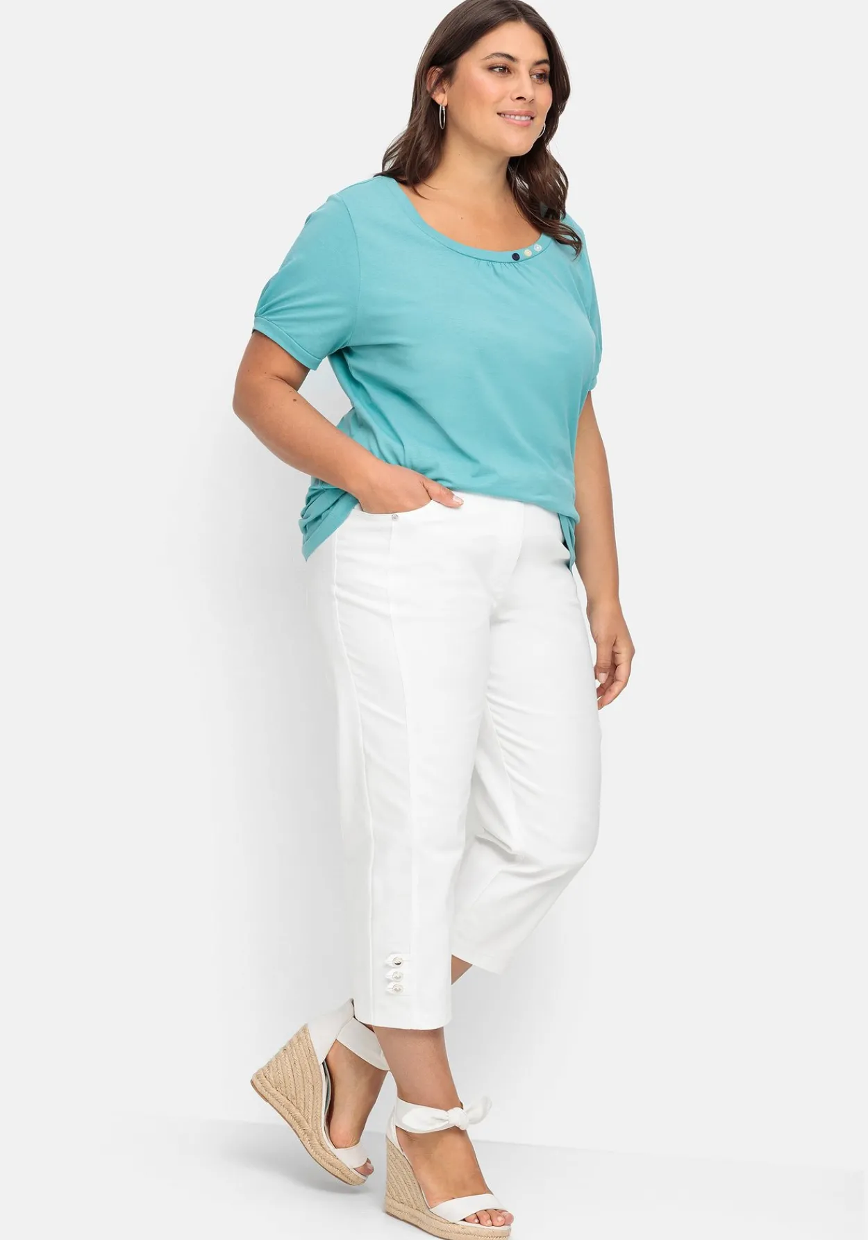 7/8-Jeans mit Zierknöpfen am Saum<sheego Discount