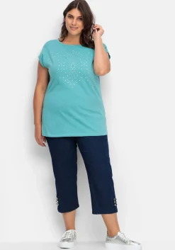 7/8-Jeans mit Zierknöpfen am Saum<sheego Fashion