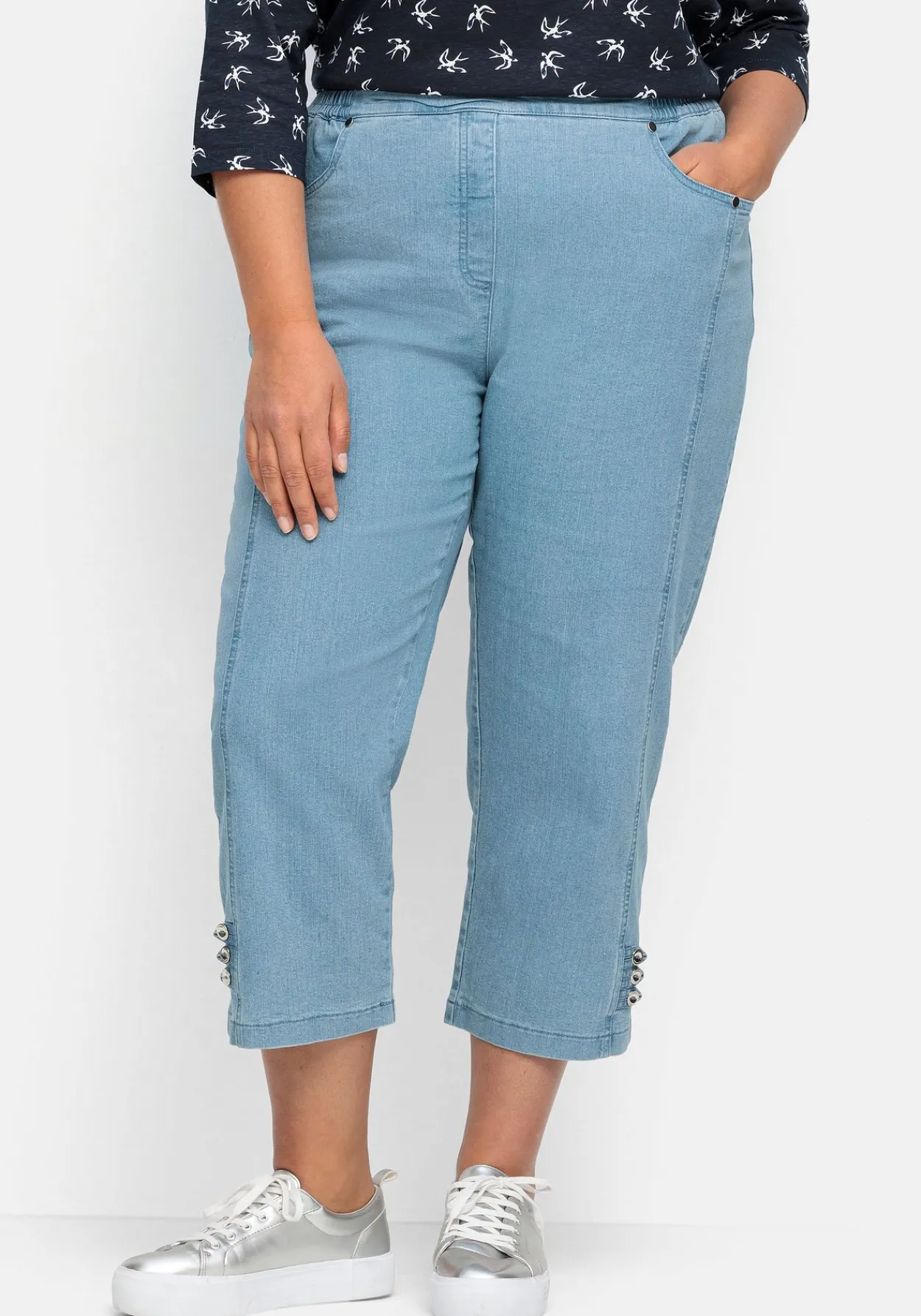 7/8-Jeans mit Zierknöpfen am Saum<sheego Sale