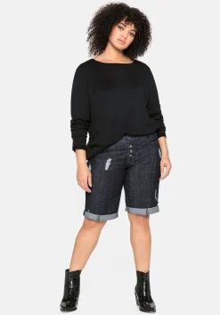 Jeansbermudas im Used-Look<sheego Clearance