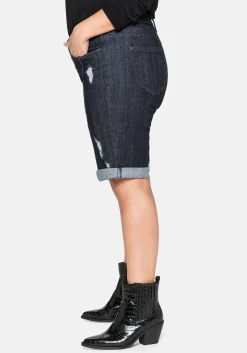 Jeansbermudas im Used-Look<sheego Clearance