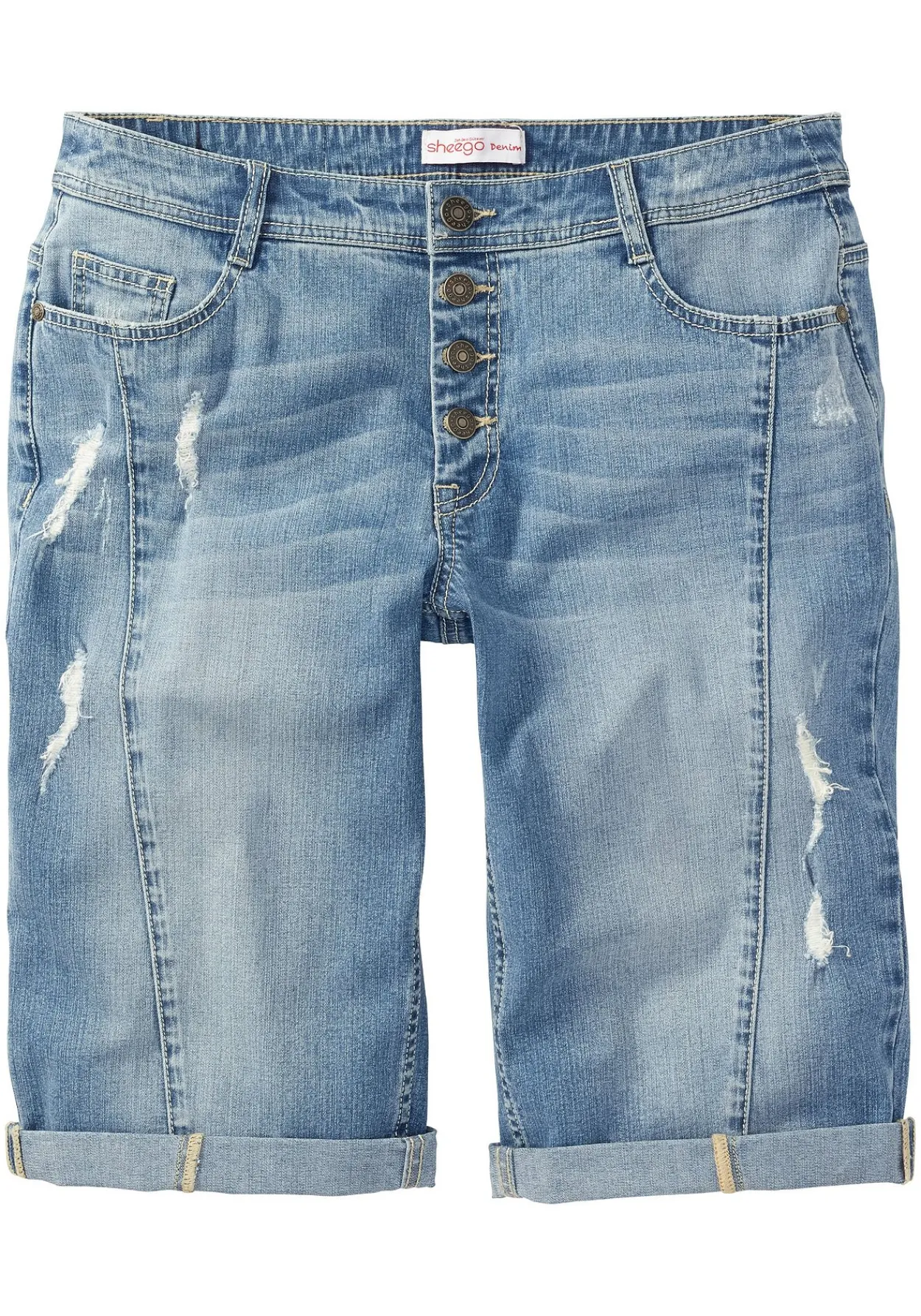 Jeansbermudas im Used-Look<sheego Sale
