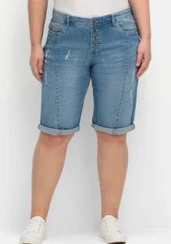 Jeansbermudas im Used-Look<sheego Sale