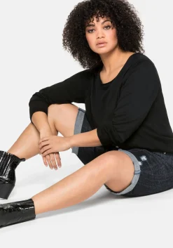 Jeansbermudas im Used-Look<sheego Clearance