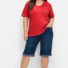 Jeans-Bermudas mit fixiertem Aufschlag<sheego Outlet
