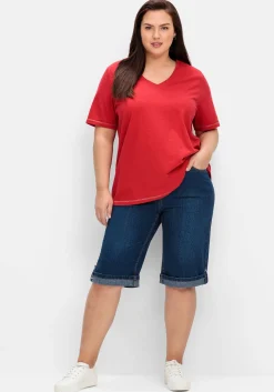 Jeans-Bermudas mit fixiertem Aufschlag<sheego Outlet