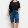 Jeans-Bermudas mit Gummibund und Teilungsnähten<sheego Hot