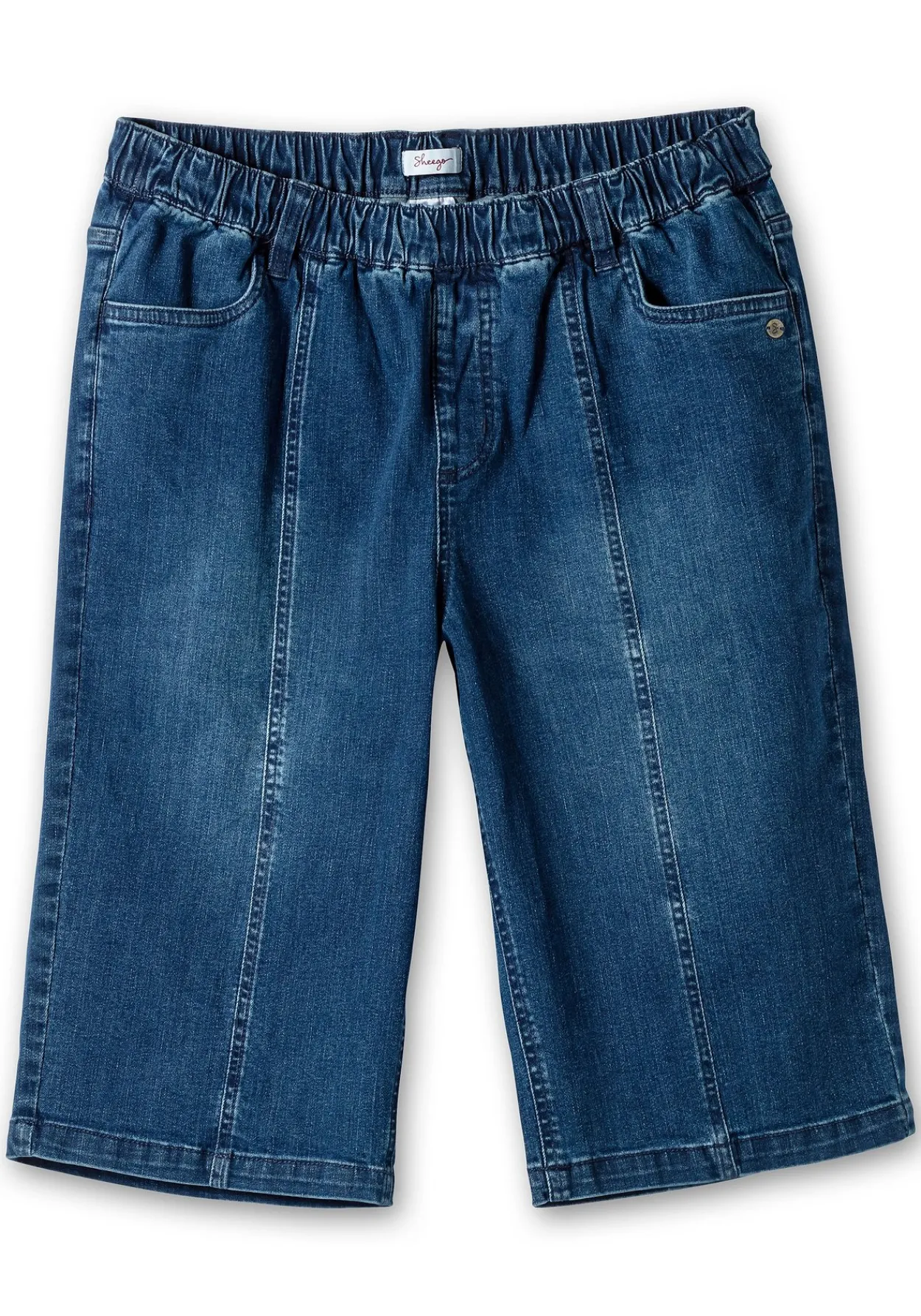 Jeans-Bermudas mit Gummibund und Teilungsnähten<sheego Hot
