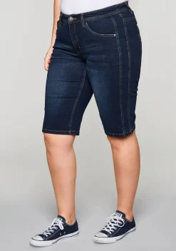 Jeansbermudas mit vorverlegter Seitennaht<sheego Outlet